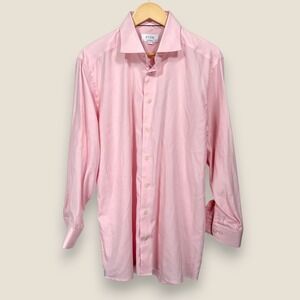 Eton Contemporary Dress Shirt Men XL 17.5 44 Pink Cotton Cutaway Collar